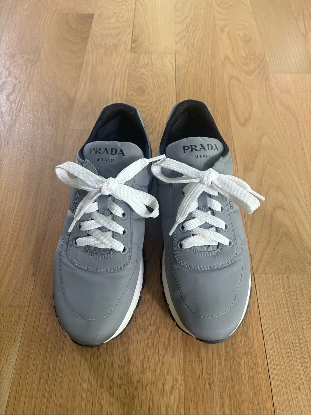 Prada Gray Nylon Sneakers size 38